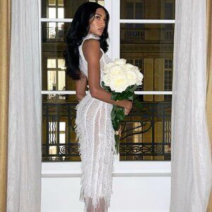 Roberta Einer White Angel Dress Midi Size M/L